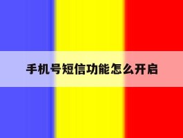 手机号短信功能怎么开启