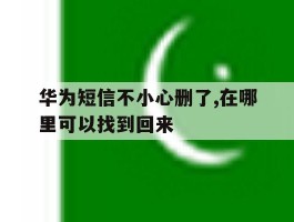华为短信不小心删了,在哪里可以找到回来