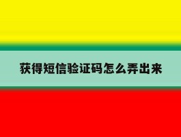 获得短信验证码怎么弄出来
