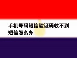 手机号码短信验证码收不到短信怎么办