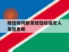 微信如何群发短信给指定人发信息呢