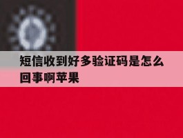 短信收到好多验证码是怎么回事啊苹果