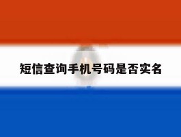 短信查询手机号码是否实名