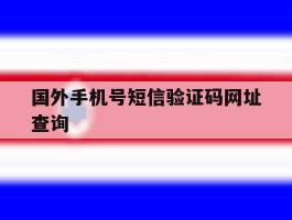 国外手机号短信验证码网址查询