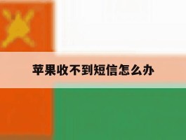 苹果收不到短信怎么办