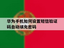 关于华为手机如何设置短信验证码自动填充密码的信息