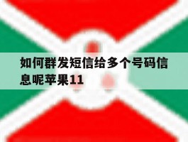 关于如何群发短信给多个号码信息呢苹果11的信息