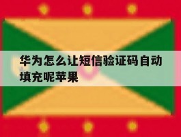 华为怎么让短信验证码自动填充呢苹果
