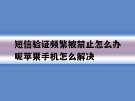 短信验证频繁被禁止怎么办呢苹果手机怎么解决的简单介绍