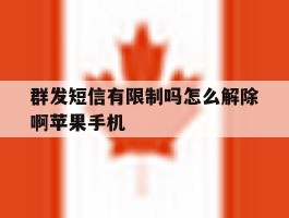 关于群发短信有限制吗怎么解除啊苹果手机的信息
