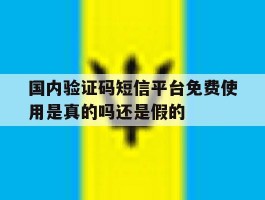 国内验证码短信平台免费使用是真的吗还是假的的简单介绍