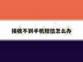 接收不到手机短信怎么办