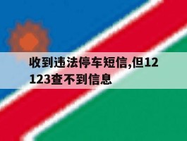 收到违法停车短信,但12123查不到信息