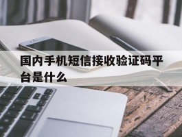 国内手机短信接收验证码平台是什么