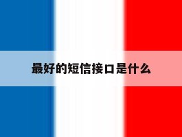 最好的短信接口是什么