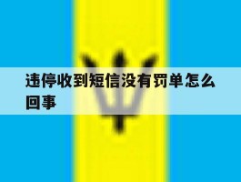 违停收到短信没有罚单怎么回事