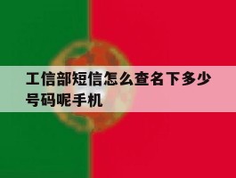 包含工信部短信怎么查名下多少号码呢手机的词条
