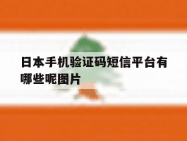 日本手机验证码短信平台有哪些呢图片