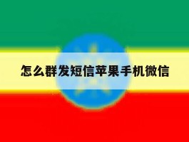 怎么群发短信苹果手机微信