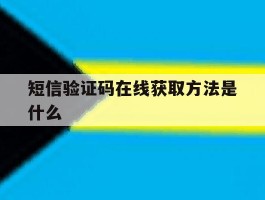 短信验证码在线获取方法是什么
