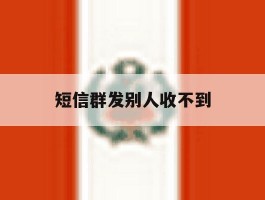 短信群发别人收不到