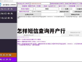 怎样短信查询开户行