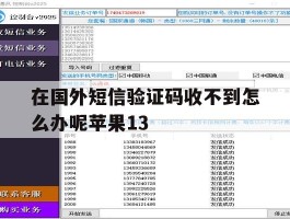 在国外短信验证码收不到怎么办呢苹果13的简单介绍