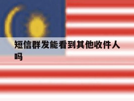 短信群发能看到其他收件人吗
