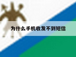 为什么手机收发不到短信