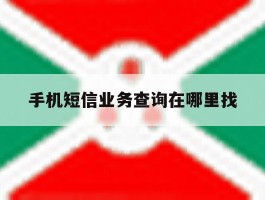 手机短信业务查询在哪里找