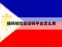 接码短信验证码平台怎么用