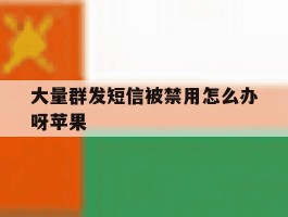 大量群发短信被禁用怎么办呀苹果