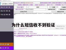 为什么短信收不到验证