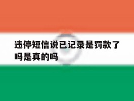 违停短信说已记录是罚款了吗是真的吗