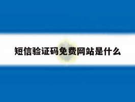短信验证码免费网站是什么