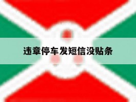 违章停车发短信没贴条