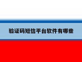 验证码短信平台软件有哪些