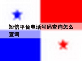 短信平台电话号码查询怎么查询