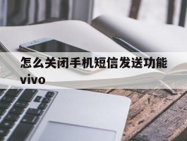 包含怎么关闭手机短信发送功能vivo的词条