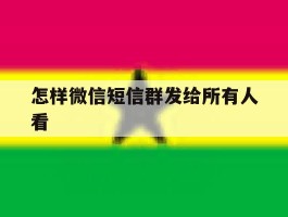 怎样微信短信群发给所有人看