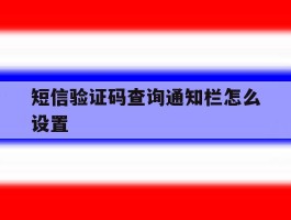 短信验证码查询通知栏怎么设置