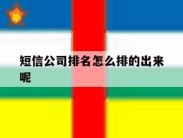 短信公司排名怎么排的出来呢