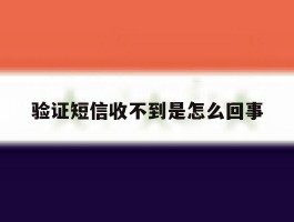 验证短信收不到是怎么回事