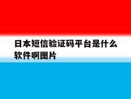 日本短信验证码平台是什么软件啊图片