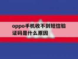 oppo手机收不到短信验证码是什么原因