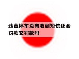 违章停车没有收到短信还会罚款交罚款吗