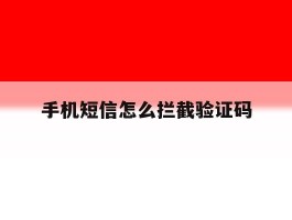 手机短信怎么拦截验证码