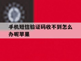 手机短信验证码收不到怎么办呢苹果