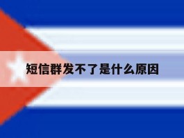 短信群发不了是什么原因