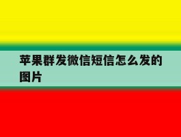苹果群发微信短信怎么发的图片